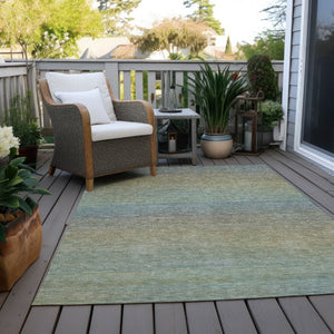 HomeRoots 5' Blue Striped Washable Area Rug – Durable & Stylish Indoor/Outdoor Solution for High-Traffic Spaces 5' X 8' 608796