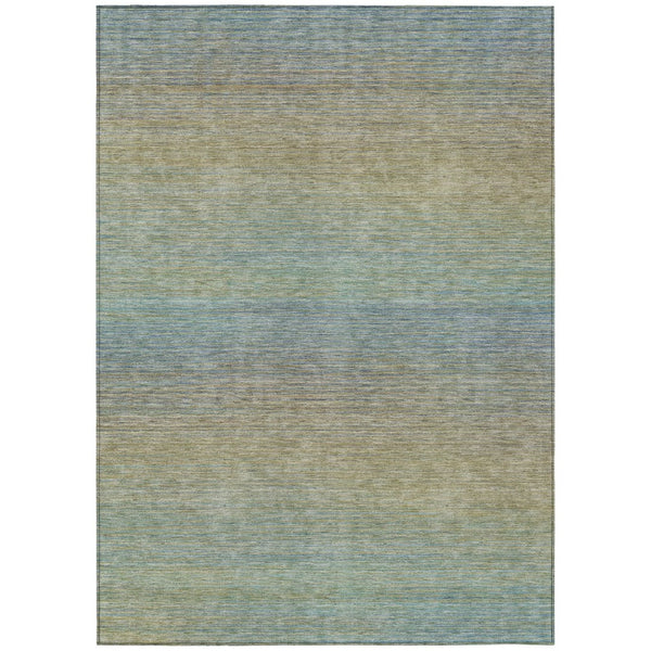 HomeRoots 5' Blue Striped Washable Area Rug – Durable & Stylish Indoor/Outdoor Solution for High-Traffic Spaces 9' X 12' 608799