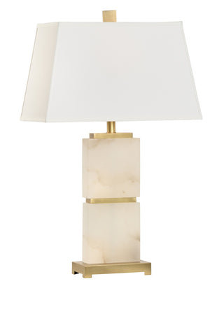 Wildwood Parker Alabaster Table Lamp With Antique Brass Mounting — Sculptural Mood Light For Living Rooms 60880