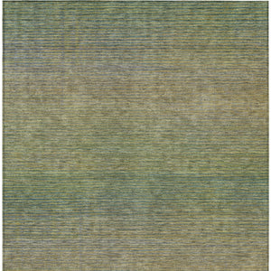 HomeRoots 5' Fern Green Striped Indoor Outdoor Area Rug - Durable, Washable, Perfect for High-Traffic Spaces 5' X 8' 608808