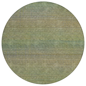 HomeRoots 5' Fern Green Striped Indoor Outdoor Area Rug - Durable, Washable, Perfect for High-Traffic Spaces 8' Round 608809