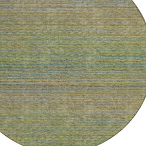 HomeRoots 5' Fern Green Striped Indoor Outdoor Area Rug - Durable, Washable, Perfect for High-Traffic Spaces 8' Round 608809