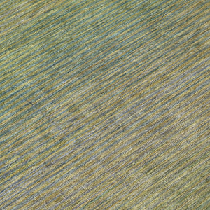 HomeRoots 5' Fern Green Striped Indoor Outdoor Area Rug - Durable, Washable, Perfect for High-Traffic Spaces 8' Round 608809