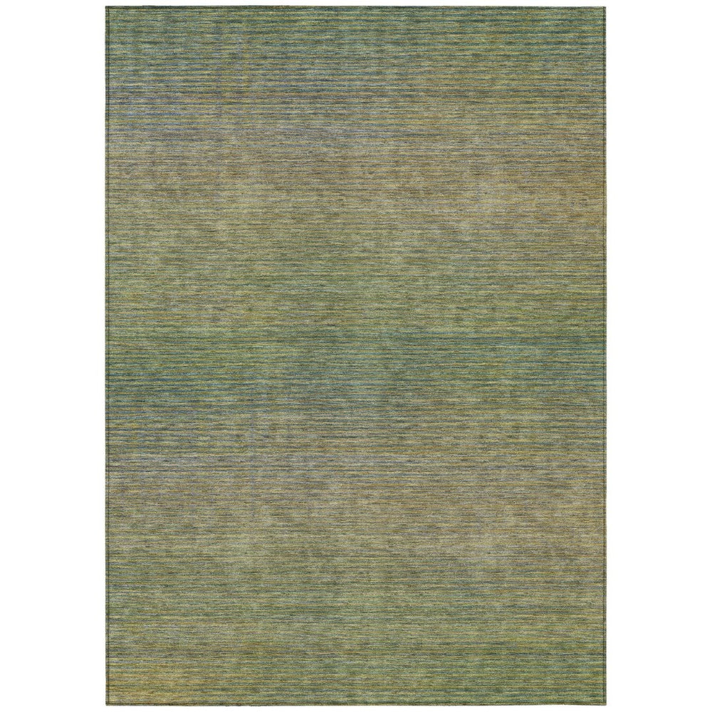 HomeRoots 5' Fern Green Striped Indoor Outdoor Area Rug - Durable, Washable, Perfect for High-Traffic Spaces 8' X 10' 608810