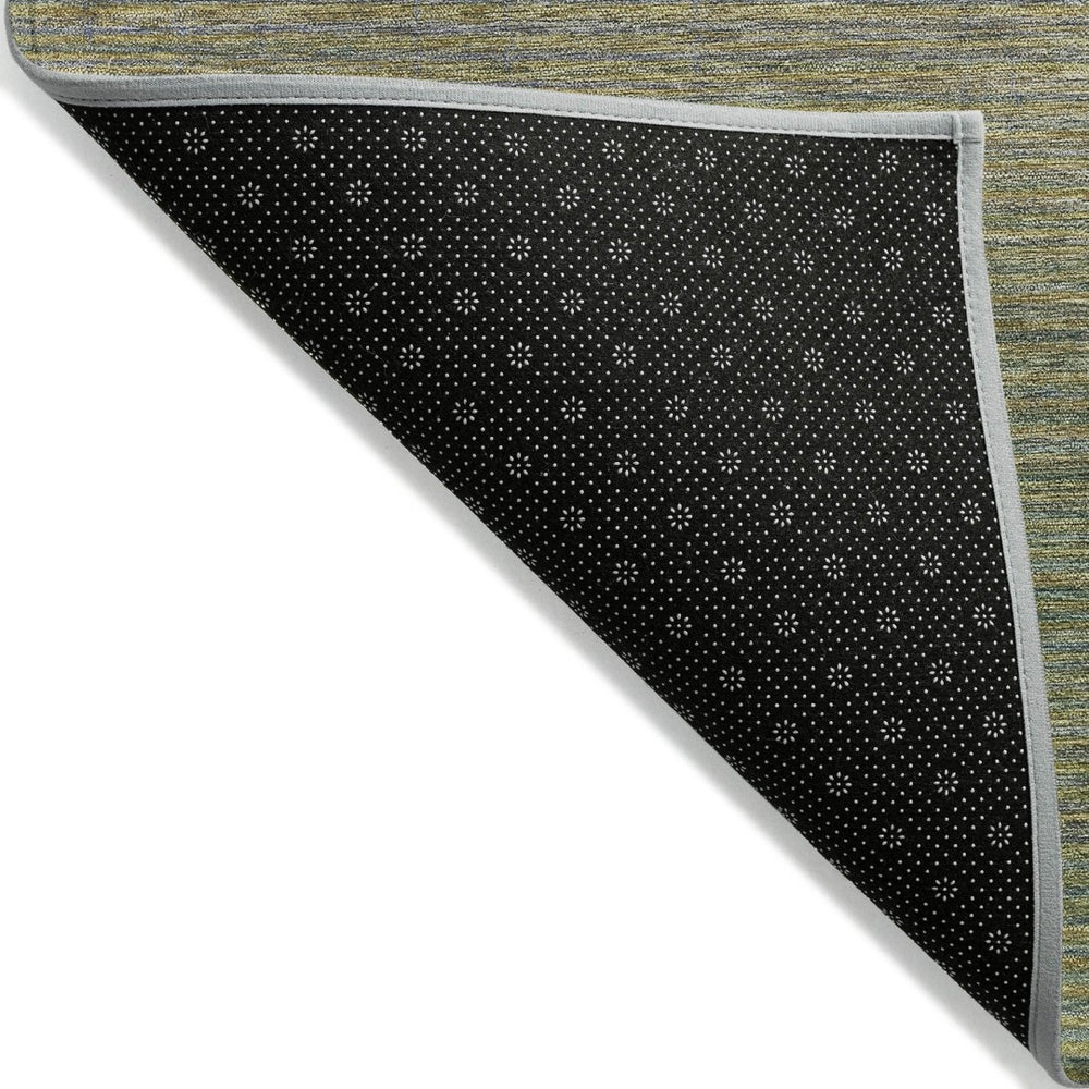 HomeRoots 5' Fern Green Striped Indoor Outdoor Area Rug - Durable, Washable, Perfect for High-Traffic Spaces 8' X 10' 608810