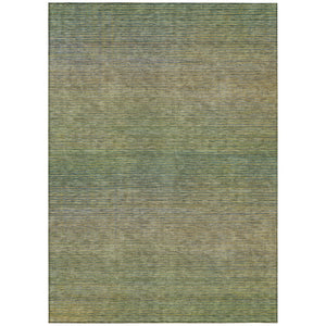 HomeRoots 5' Fern Green Striped Indoor Outdoor Area Rug - Durable, Washable, Perfect for High-Traffic Spaces 9' X 12' 608811