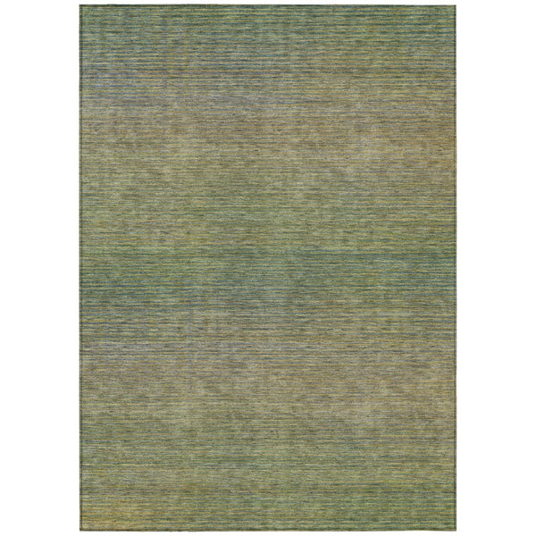 HomeRoots 5' Fern Green Striped Indoor Outdoor Area Rug - Durable, Washable, Perfect for High-Traffic Spaces 10' X 14' 608812