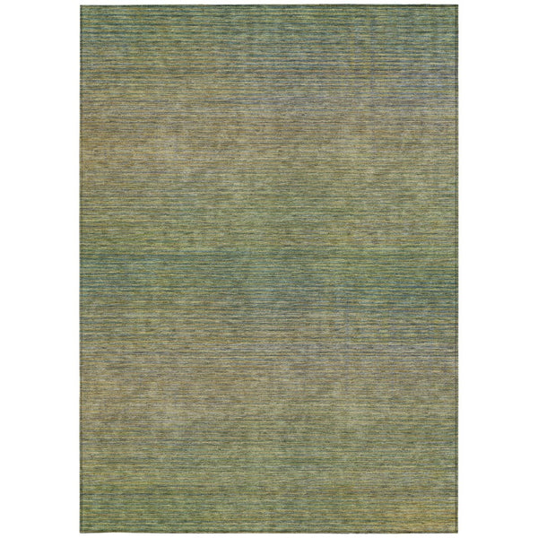 HomeRoots 5' Fern Green Striped Indoor Outdoor Area Rug - Durable, Washable, Perfect for High-Traffic Spaces 10' X 14' 608812