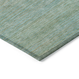 HomeRoots 5' Teal Blue Striped Area Rug - Durable, Washable, Indoor/Outdoor Versatility for Coastal Charm 8' X 10' 608816