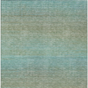 HomeRoots 5' Teal Blue Striped Area Rug - Durable, Washable, Indoor/Outdoor Versatility for Coastal Charm 8' X 10' 608816