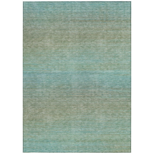 HomeRoots 9' Teal Blue Striped Indoor Outdoor Rug – Durable, Stain-Resistant, Machine Washable for Easy Care 608817