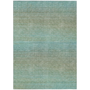 HomeRoots 9' Teal Blue Striped Indoor Outdoor Rug – Durable, Stain-Resistant, Machine Washable for Easy Care 608817