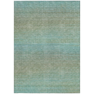 HomeRoots 5' Teal Blue Striped Area Rug - Durable, Washable, Indoor/Outdoor Versatility for Coastal Charm 10' X 14' 608818