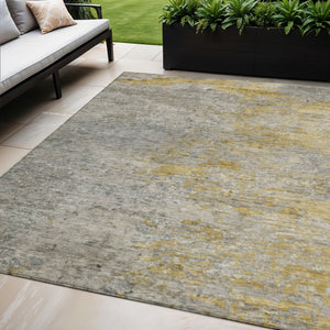 HomeRoots 5' Gray Abstract Area Rug - Washable, Durable Design for Indoor & Outdoor Spaces, Stylish & Easy-Care 5' X 8' 608826
