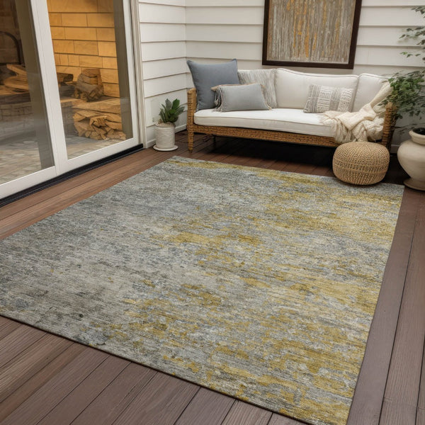 HomeRoots 5' Gray Abstract Area Rug - Washable, Durable Design for Indoor & Outdoor Spaces, Stylish & Easy-Care 5' X 8' 608826