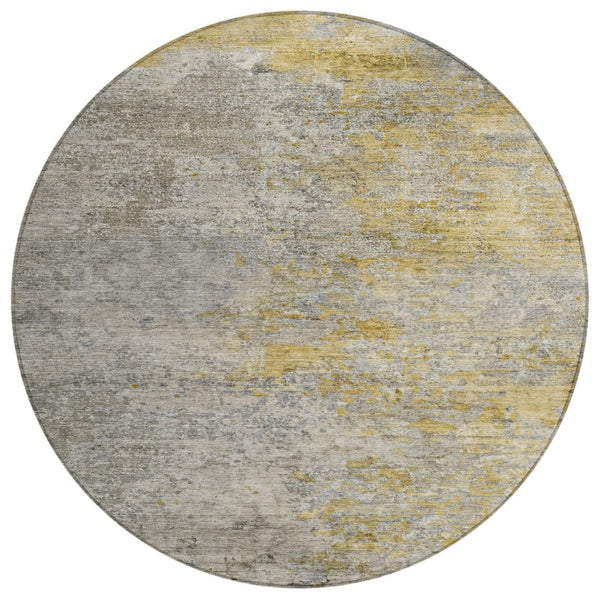 HomeRoots 5' Gray Abstract Area Rug - Washable, Durable Design for Indoor & Outdoor Spaces, Stylish & Easy-Care 8' Round 608827