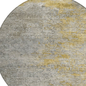 HomeRoots 5' Gray Abstract Area Rug - Washable, Durable Design for Indoor & Outdoor Spaces, Stylish & Easy-Care 8' Round 608827