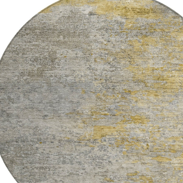 HomeRoots 5' Gray Abstract Area Rug - Washable, Durable Design for Indoor & Outdoor Spaces, Stylish & Easy-Care 8' Round 608827