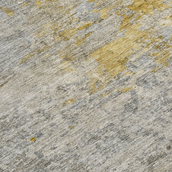 HomeRoots 5' Gray Abstract Area Rug - Washable, Durable Design for Indoor & Outdoor Spaces, Stylish & Easy-Care 8' Round 608827