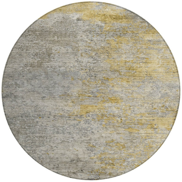 HomeRoots 5' Gray Abstract Area Rug - Washable, Durable Design for Indoor & Outdoor Spaces, Stylish & Easy-Care 8' Round 608827