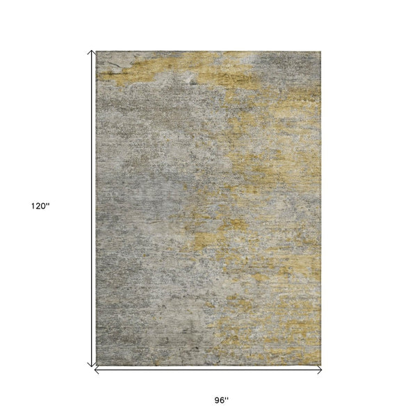 HomeRoots 5' Gray Abstract Area Rug - Washable, Durable Design for Indoor & Outdoor Spaces, Stylish & Easy-Care 8' X 10' 608828