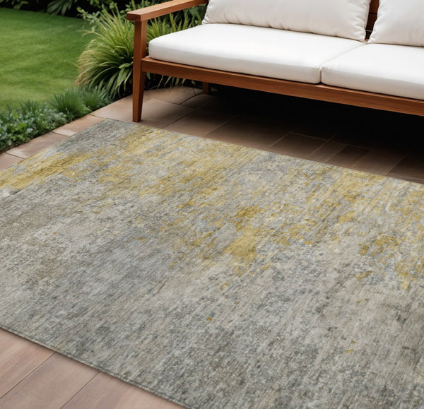 HomeRoots 5' Gray Abstract Area Rug - Washable, Durable Design for Indoor & Outdoor Spaces, Stylish & Easy-Care 8' X 10' 608828