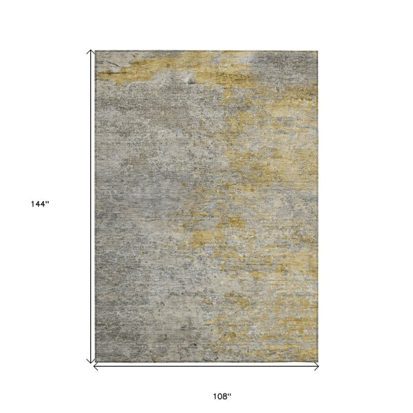 HomeRoots 5' Gray Abstract Area Rug - Washable, Durable Design for Indoor & Outdoor Spaces, Stylish & Easy-Care 9' X 12' 608829
