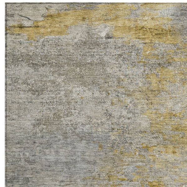 HomeRoots 5' Gray Abstract Area Rug - Washable, Durable Design for Indoor & Outdoor Spaces, Stylish & Easy-Care 9' X 12' 608829