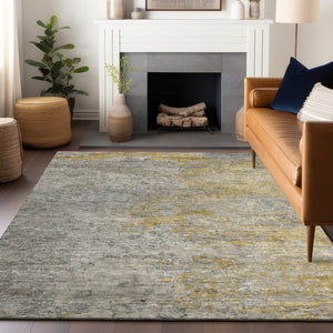 HomeRoots 5' Gray Abstract Area Rug - Washable, Durable Design for Indoor & Outdoor Spaces, Stylish & Easy-Care 9' X 12' 608829