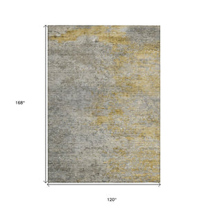 HomeRoots 5' Gray Abstract Area Rug - Washable, Durable Design for Indoor & Outdoor Spaces, Stylish & Easy-Care 10' X 14' 608830
