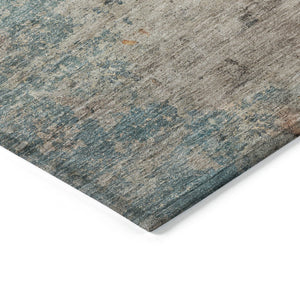 HomeRoots 5' Teal Blue Abstract Area Rug - Modern, Washable, Heavy-Duty Design for Indoor & Outdoor Spaces 8' X 10' 608834