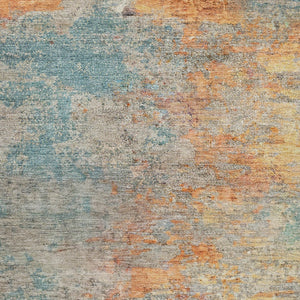 HomeRoots 5' Teal Blue Abstract Area Rug - Modern, Washable, Heavy-Duty Design for Indoor & Outdoor Spaces 8' X 10' 608834