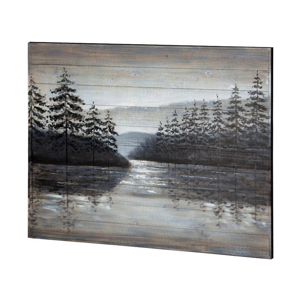 HomeRoots Sunset Hand-Painted Distressed Wood Wall Art - Rustic Charm for Modern Farmhouse Decor 608844