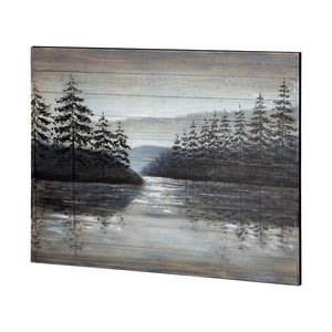 HomeRoots Sunset Hand-Painted Distressed Wood Wall Art - Rustic Charm for Modern Farmhouse Decor 608844