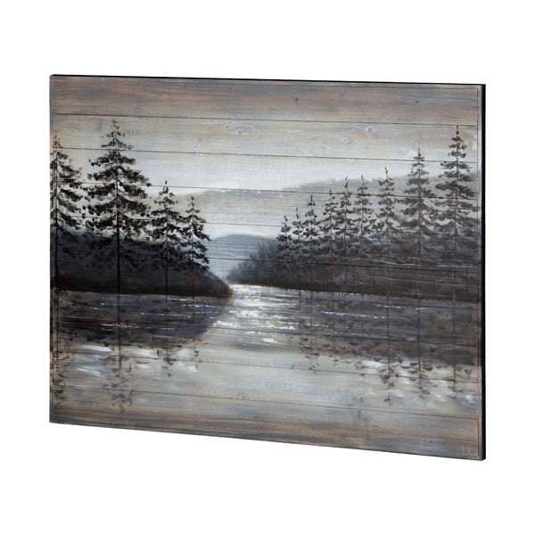 HomeRoots Sunset Hand-Painted Distressed Wood Wall Art - Rustic Charm for Modern Farmhouse Decor 608844