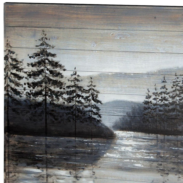 HomeRoots Sunset Hand-Painted Distressed Wood Wall Art - Rustic Charm for Modern Farmhouse Decor 608844