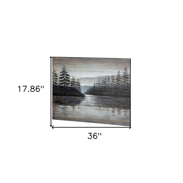 HomeRoots Sunset Hand-Painted Distressed Wood Wall Art - Rustic Charm for Modern Farmhouse Decor 608844