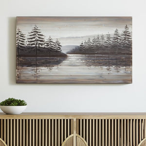 HomeRoots Sunset Hand-Painted Distressed Wood Wall Art - Rustic Charm for Modern Farmhouse Decor 608844