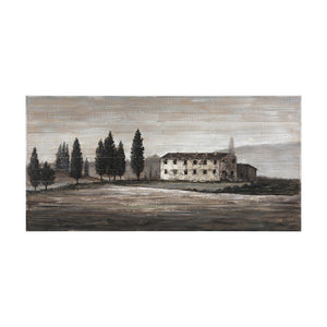 HomeRoots Tuscan Cypress Distressed Hand-Painted Wall Art - Rustic Charm for Farmhouse and Contemporary Spaces 608848