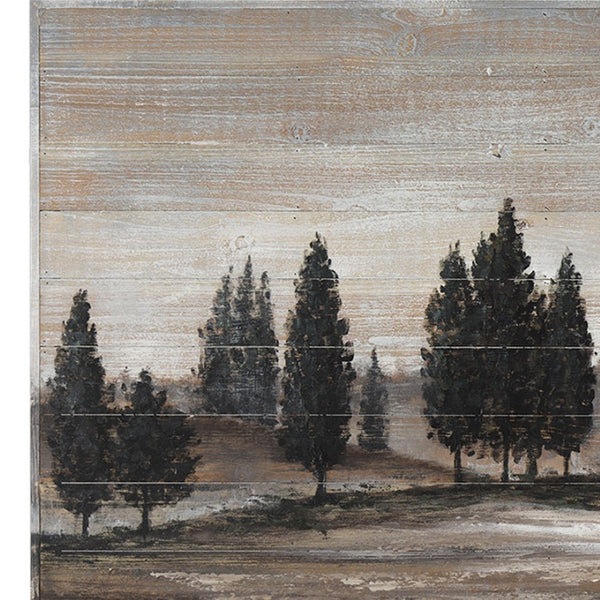HomeRoots Tuscan Cypress Distressed Hand-Painted Wall Art - Rustic Charm for Farmhouse and Contemporary Spaces 608848