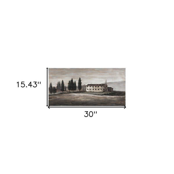 HomeRoots Tuscan Cypress Distressed Hand-Painted Wall Art - Rustic Charm for Farmhouse and Contemporary Spaces 608848