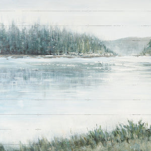 HomeRoots Mere Pond Lake Distressed Wall Art - Hand-Painted Rustic Elegance for Modern Farmhouse Décor 608849