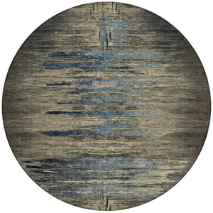 HomeRoots 5' Abstract Washable Area Rug for Indoor & Outdoor Use - Modern Design, Durable & Easy Care 8' Round 608852