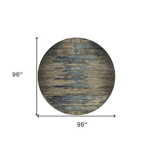 HomeRoots 5' Abstract Washable Area Rug for Indoor & Outdoor Use - Modern Design, Durable & Easy Care 8' Round 608852