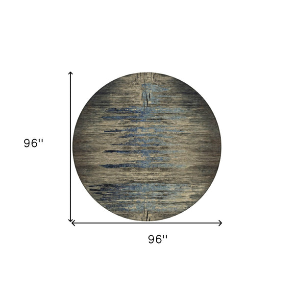 HomeRoots 5' Abstract Washable Area Rug for Indoor & Outdoor Use - Modern Design, Durable & Easy Care 8' Round 608852
