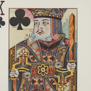 HomeRoots King of Clubs Hand-Painted Black Framed Illustration Wall Art for Bold Contemporary Decor 608856