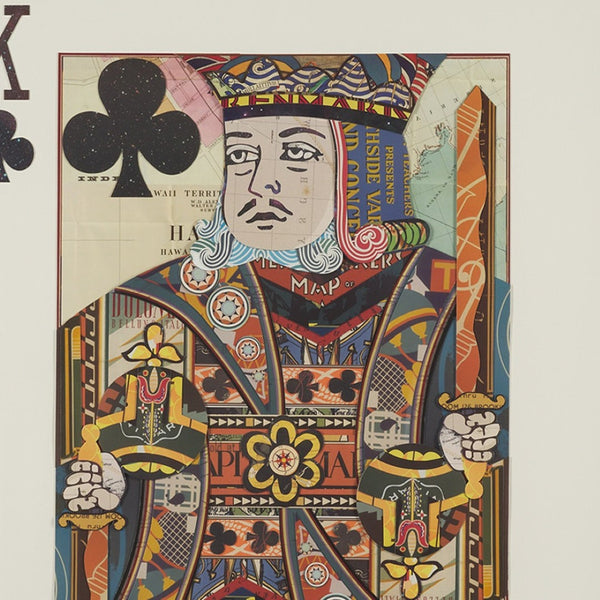 HomeRoots King of Clubs Hand-Painted Black Framed Illustration Wall Art for Bold Contemporary Decor 608856