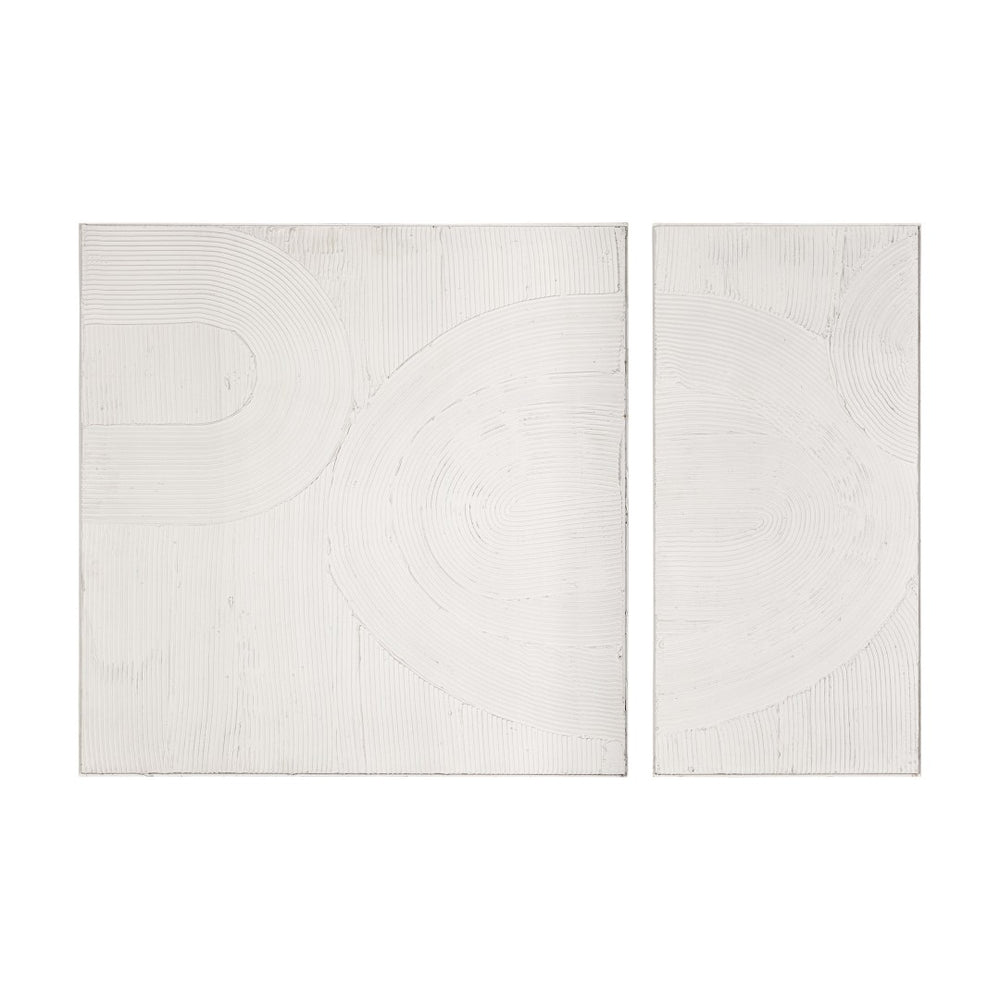 HomeRoots Set of Two Framed Wall Art – Rustic White Farmhouse Decor for Living Rooms and Bedrooms 608867