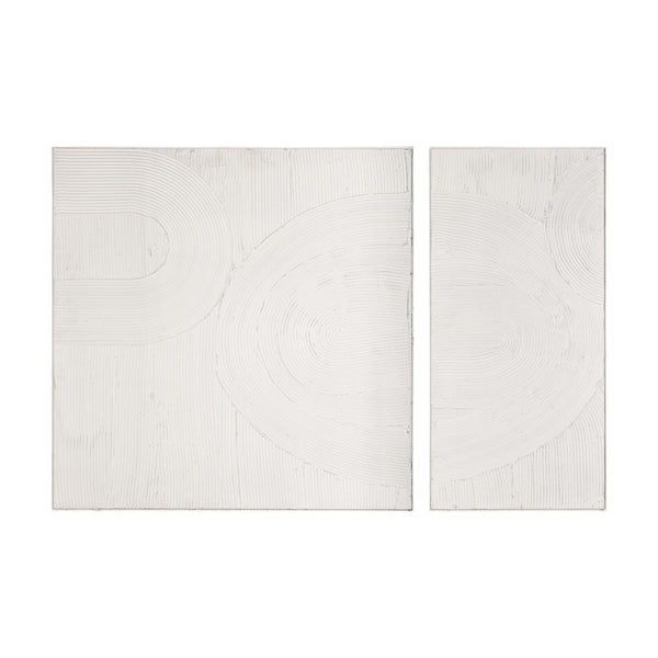 HomeRoots Set of Two Framed Wall Art – Rustic White Farmhouse Decor for Living Rooms and Bedrooms 608867