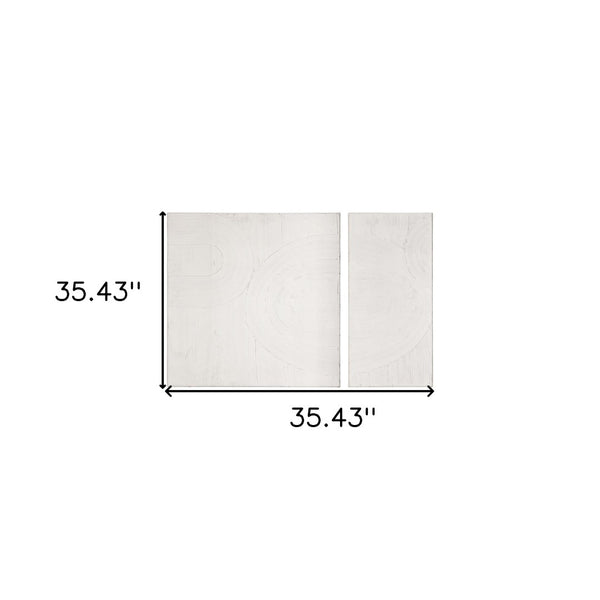 HomeRoots Set of Two Framed Wall Art – Rustic White Farmhouse Decor for Living Rooms and Bedrooms 608867